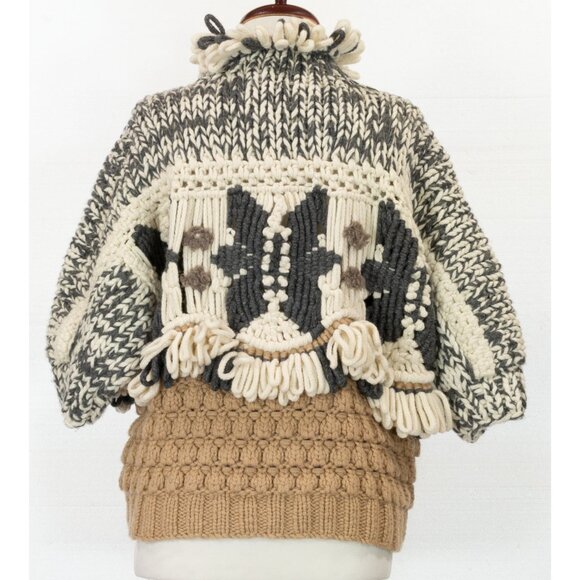 $12,000 BRUNELLO CUCINELLI HANDMADE MACRAME INTARSIA OPRA CASHMERE SWEATER S - Picture 8 of 11